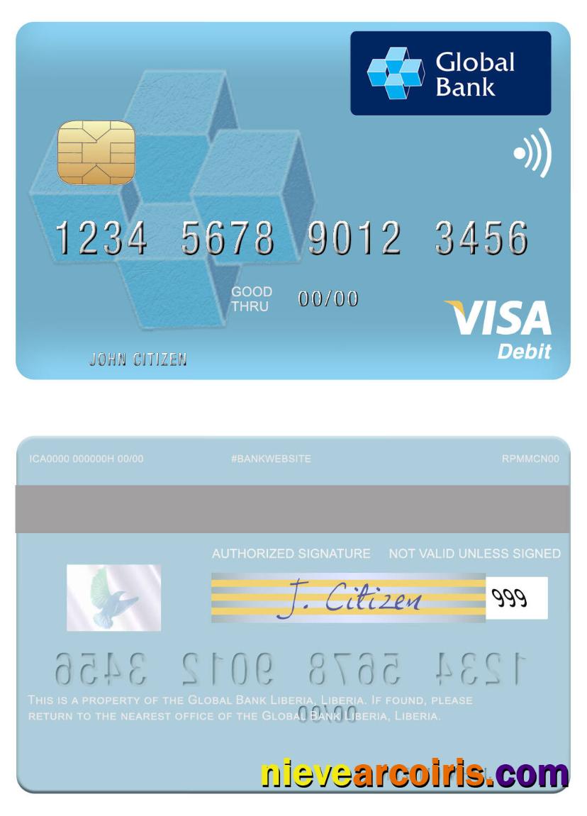 Liberia Global Bank Liberia Visa Debit Card Preview