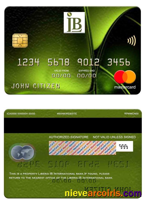 Liberia IB International Bank Mastercard Photolook