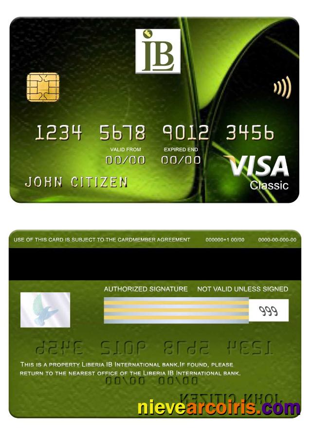Liberia IB International Bank Visa Classic Card Preview