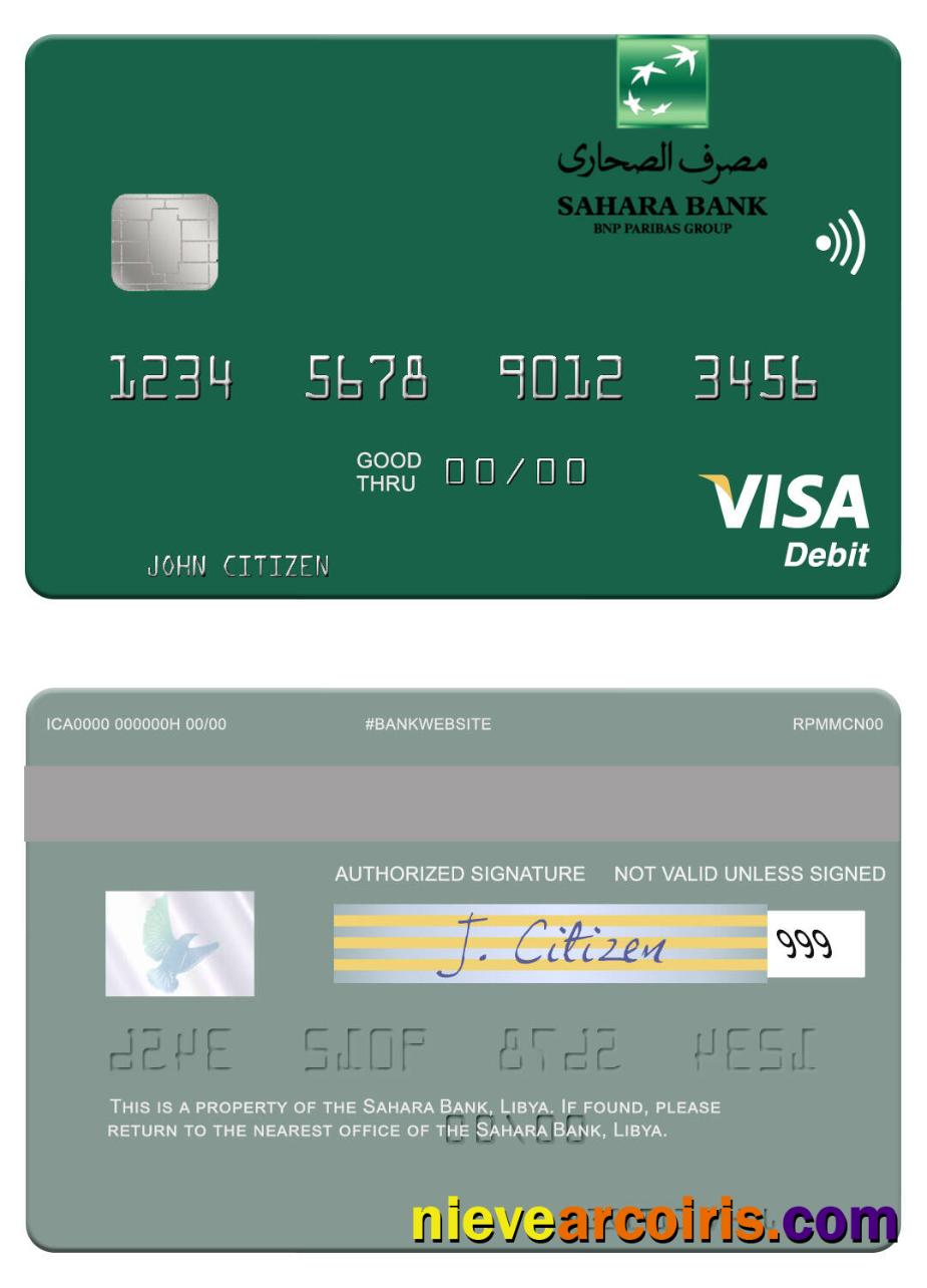 Libya Sahara Bank Visa Debit Card Preview