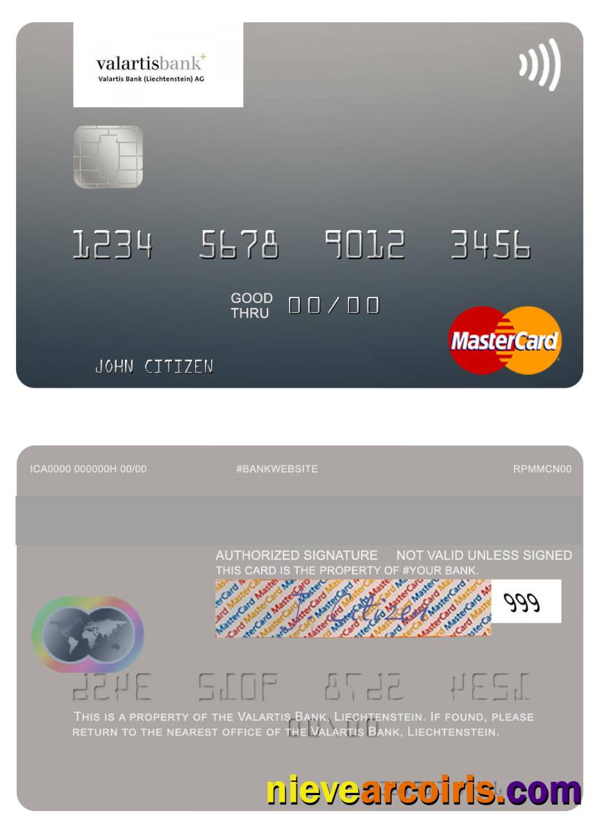 Liechtenstein Valartis Bank Mastercard Photolook