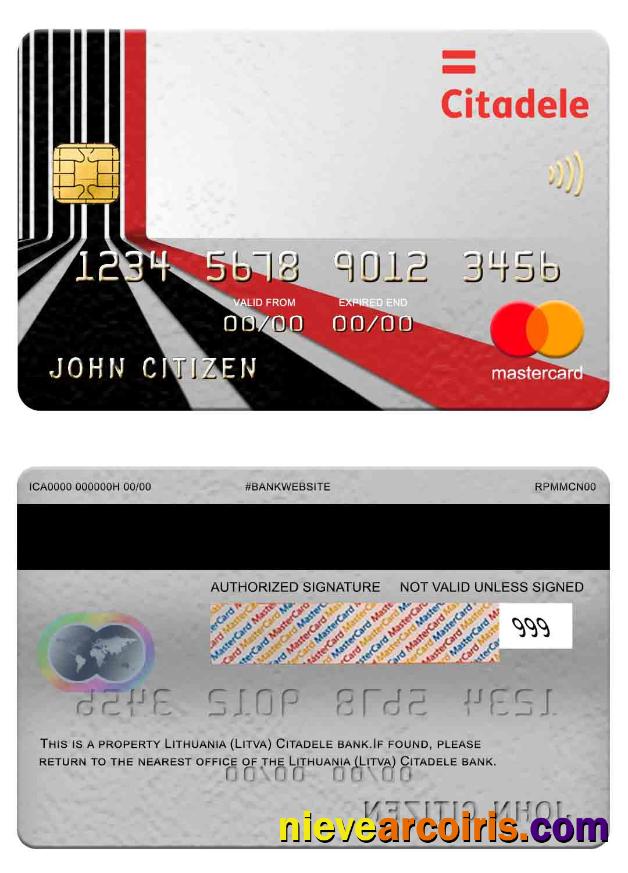 Lithuania (Litva) Citadele Bank Mastercard Preview