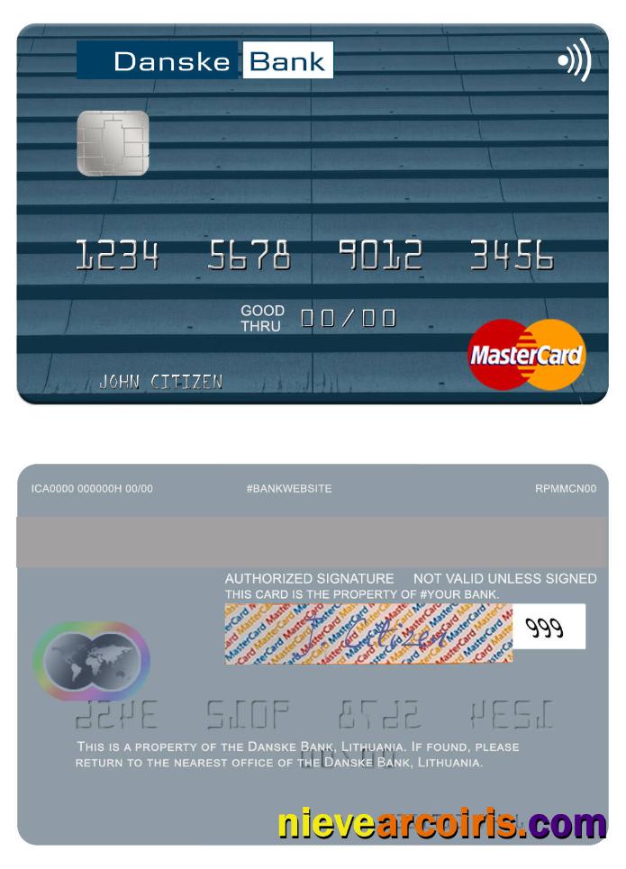 Lithuania Danske Bank Mastercard Template