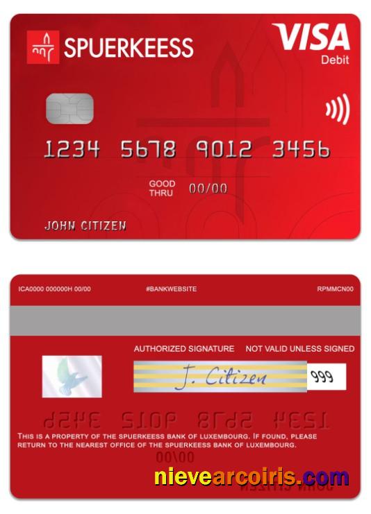 Luxembourg The Spuerkeess Bank Visa Debit Card Photolook
