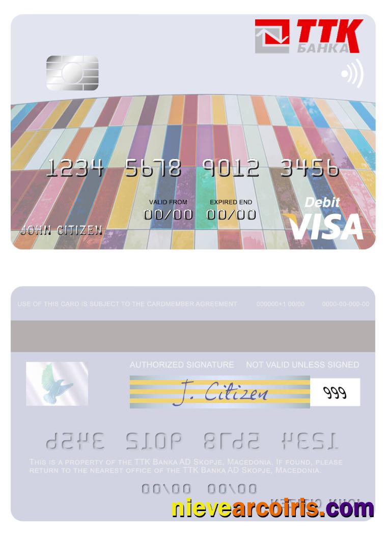 Macedonia TTK Banka AD Skopje Visa Debit Card Photolook