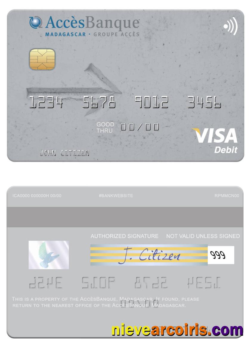 Madagascar AccèsBanque Visa Debit Card Preview