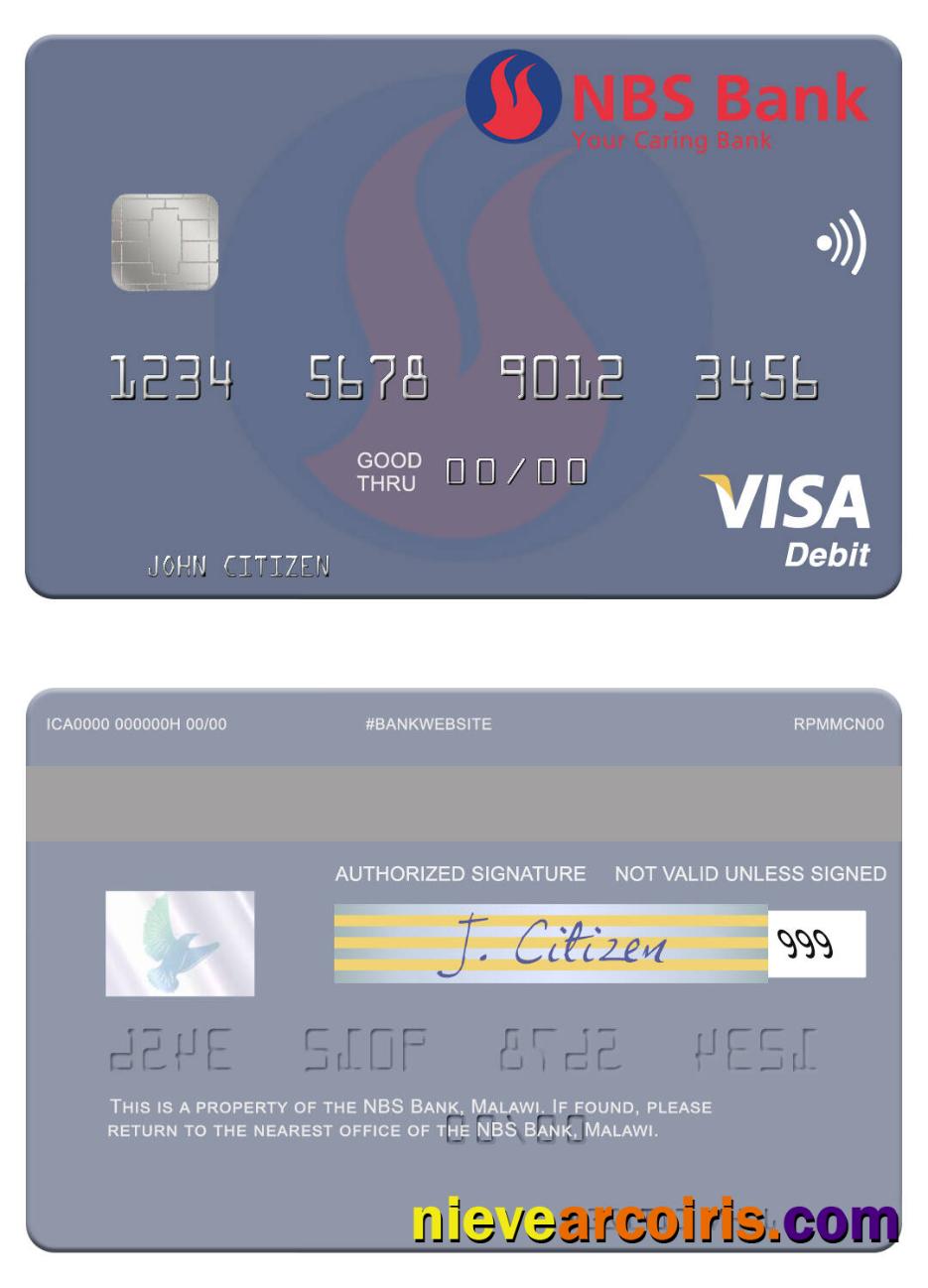 Malawi NBS Bank Visa Debit Card Preview
