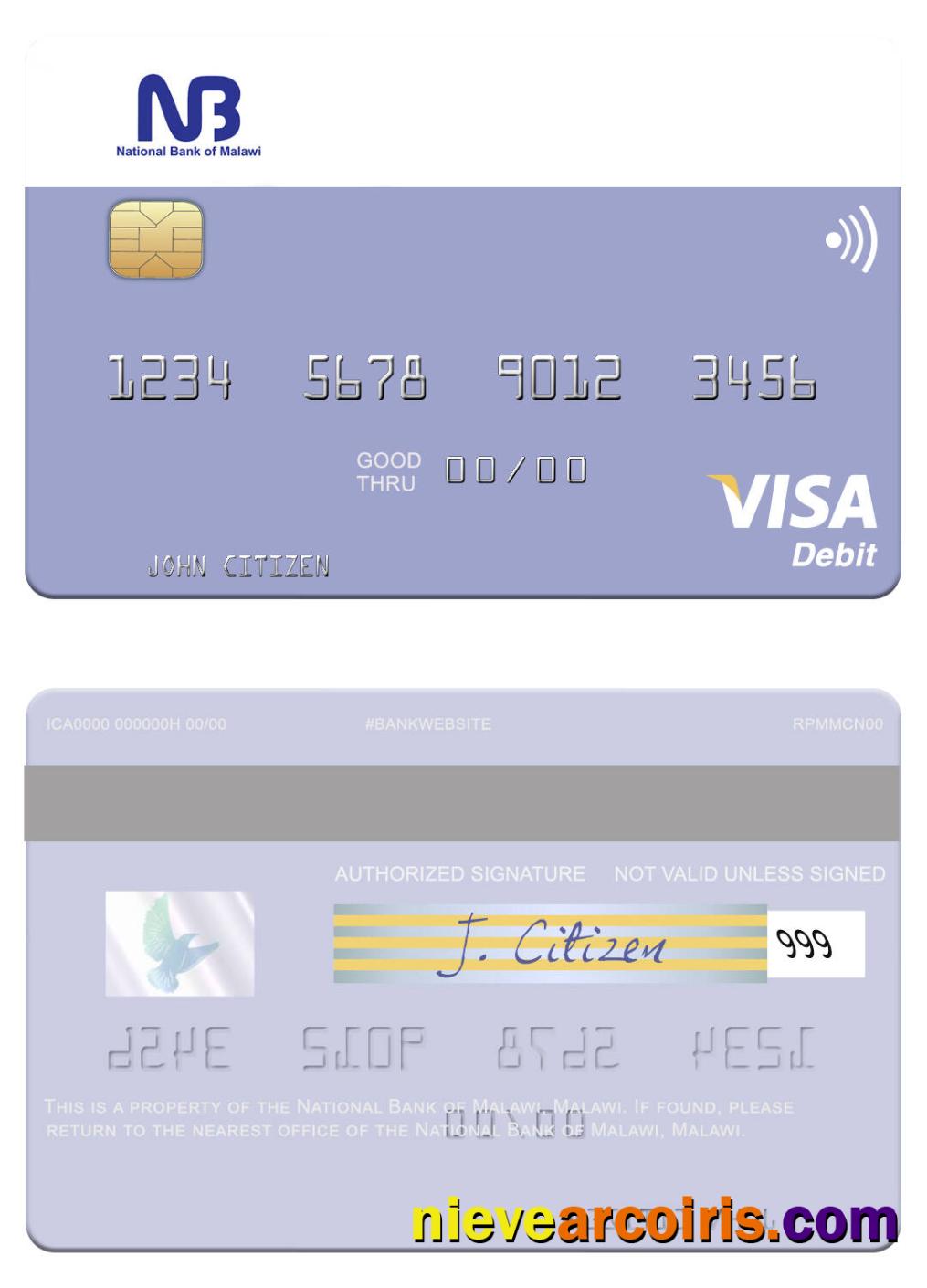 Malawi National Bank Of Malawi Visa Debit Card Preview