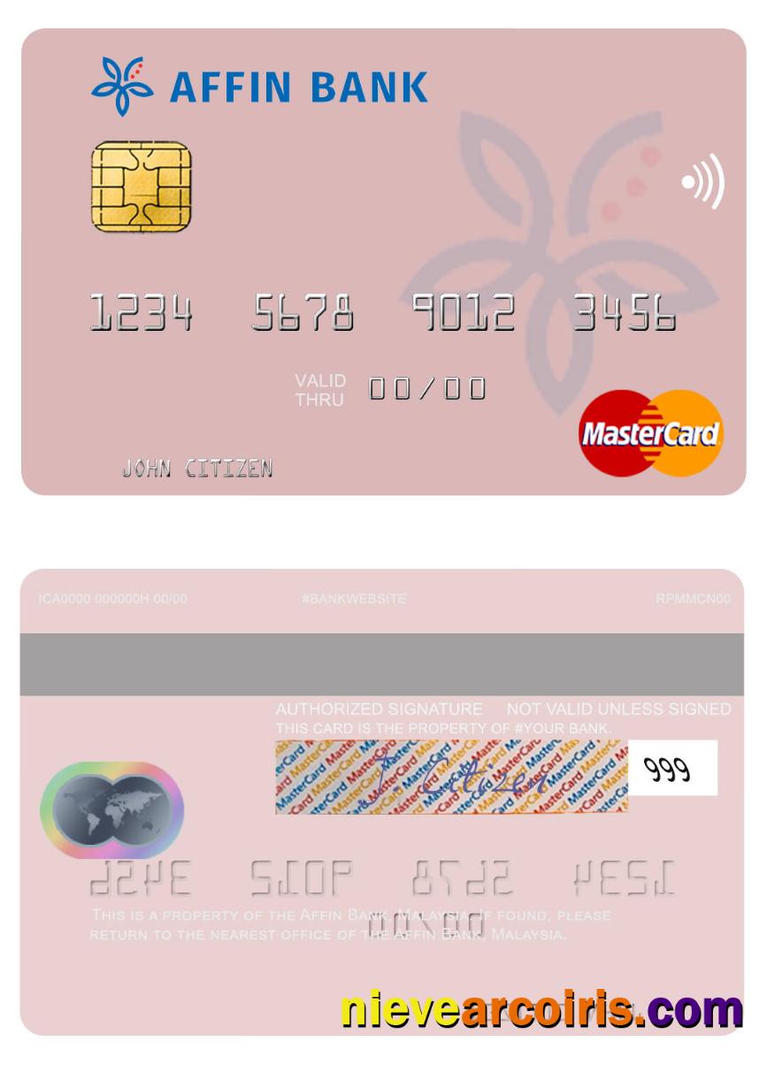 Malaysia Affin Bank Mastercard Template