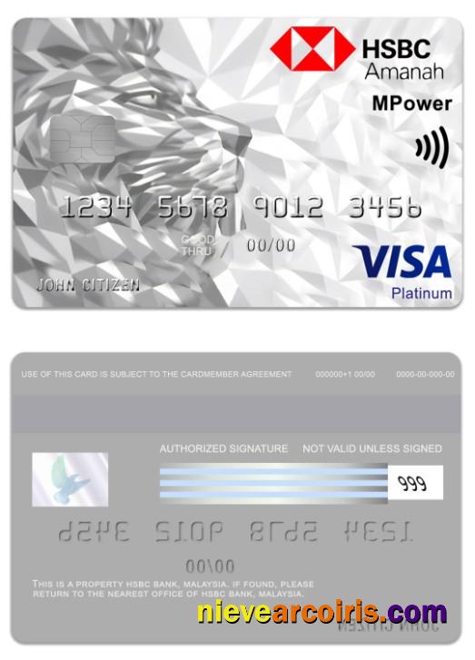 Malaysia HSBC Bank Amanah MPower Platinum Visa Credit Card Preview
