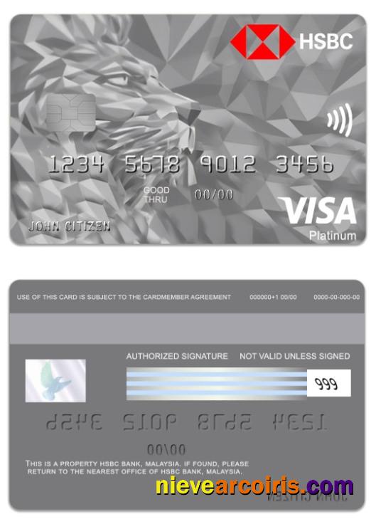 Malaysia HSBC Bank Platinum Visa Credit Card Photolook