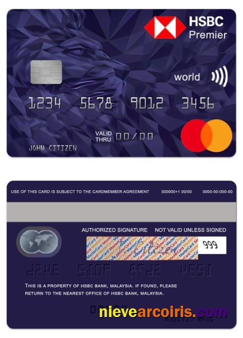 Malaysia HSBC Bank Premier World Mastercard Credit Card Preview