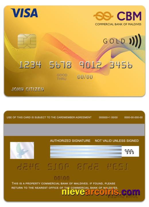 Maldives Commercial Bank Of Maldives Visa Gold Card Preview
