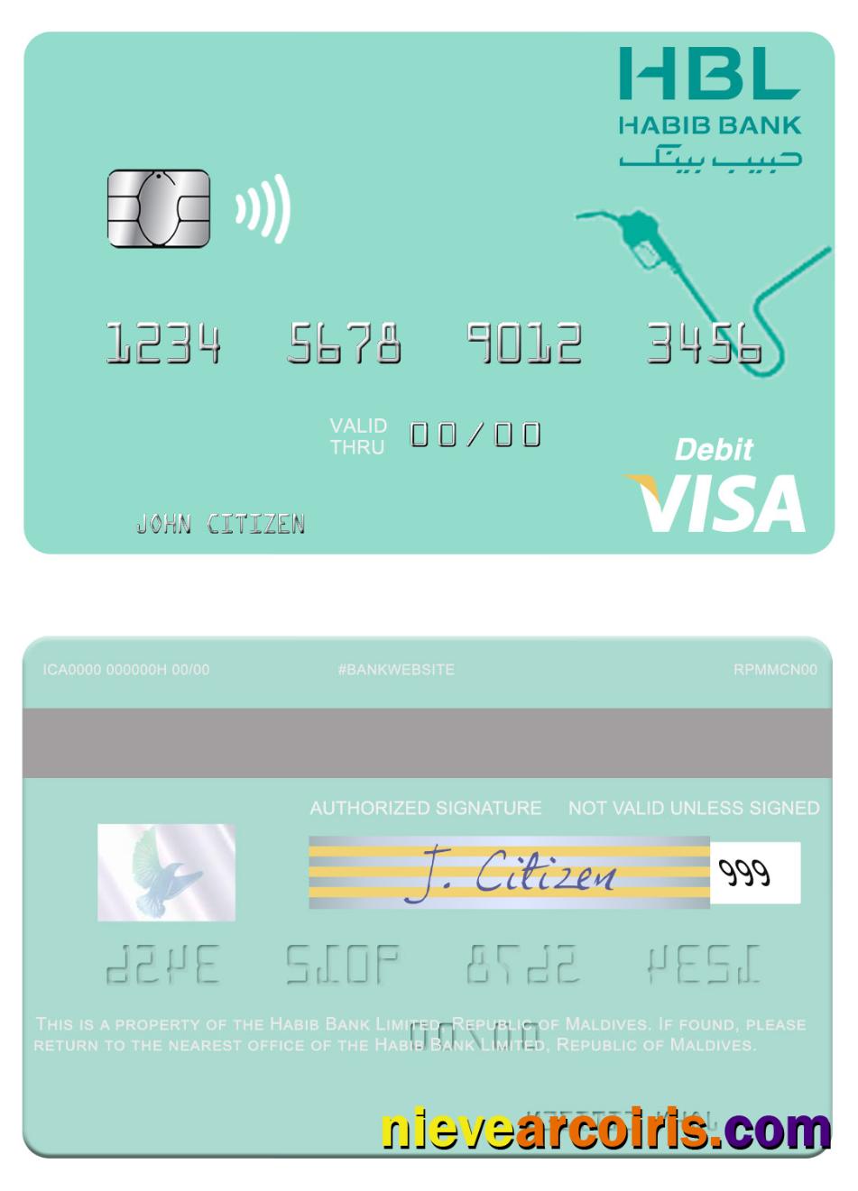 Maldives Habib Bank Limited Visa Card Photolook