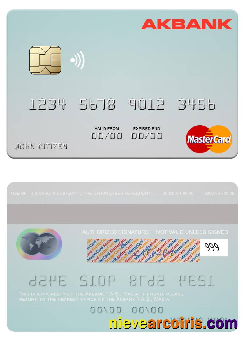 Malta Akbank T.A.Ş. Mastercard Sample