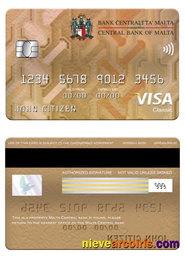 Malta Central Bank Visa Classic Card Photolook