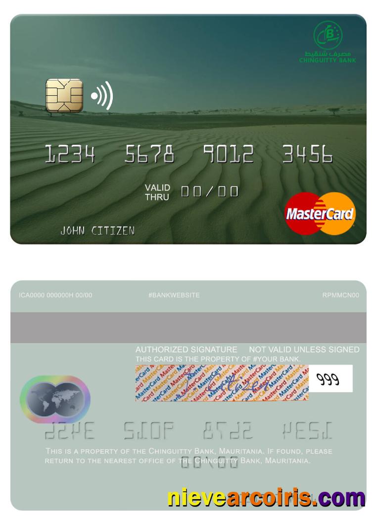 Mauritania Chinguitty Bank Mastercard Template