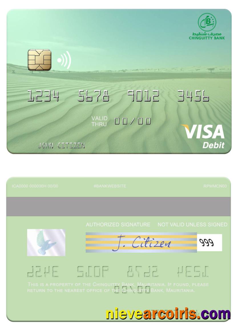 Mauritania Chinguitty Bank Visa Debit Card Preview