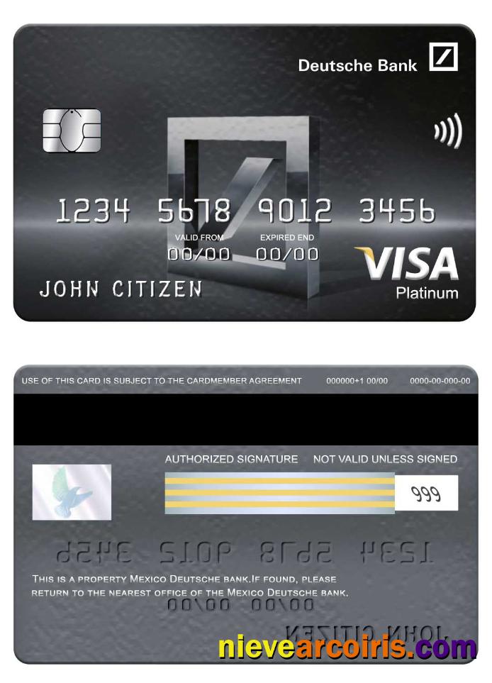 Mexico Deutsche Bank Visa Platinum Card Sample