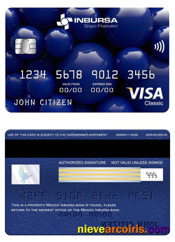 Mexico Inbursa Bank Visa Classic Card Preview