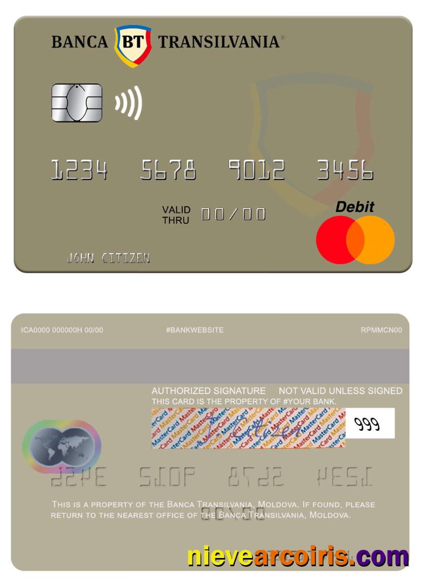Moldova Banca Transilvania Mastercard Template