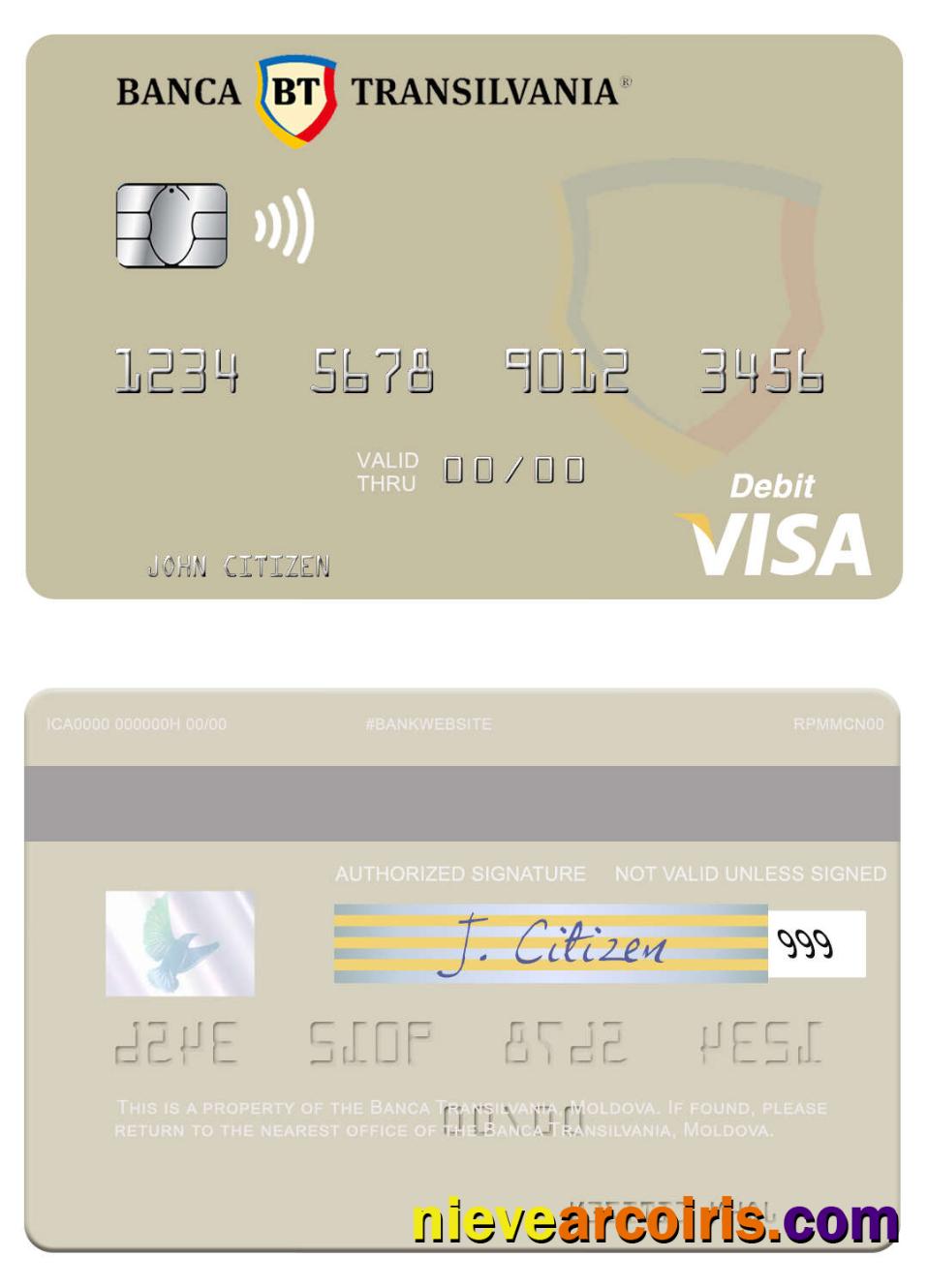 Moldova Banca Transilvania Visa Debit Card Preview