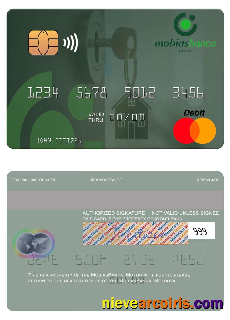 Moldova MobiasBanca Mastercard Template