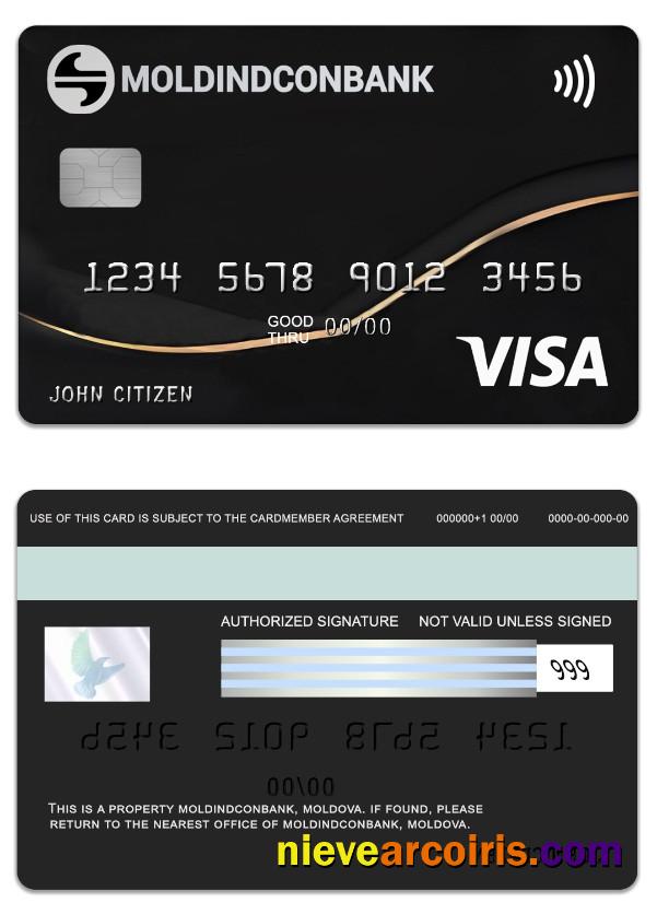 Moldova MoldindconBank Exclusive Credit Visa Card Sample