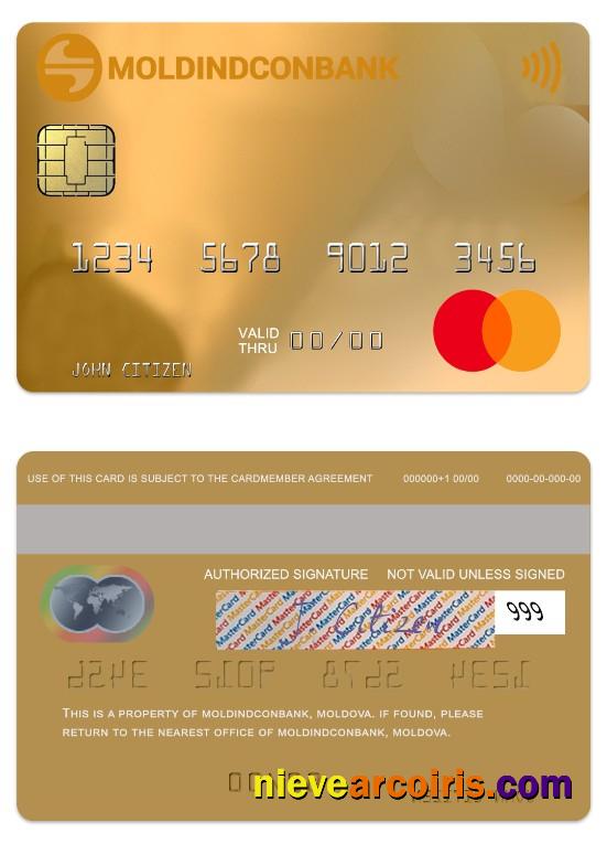 Moldova MoldindconBank Gold Credit Mastercard Preview