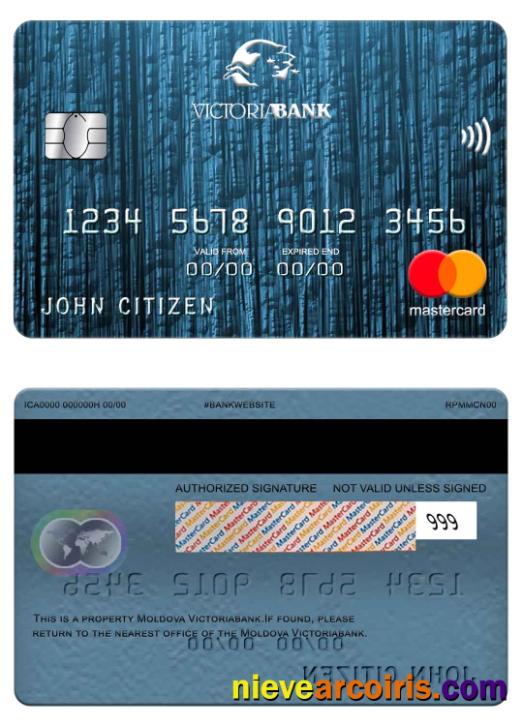 Moldova Victoriabank Mastercard Template