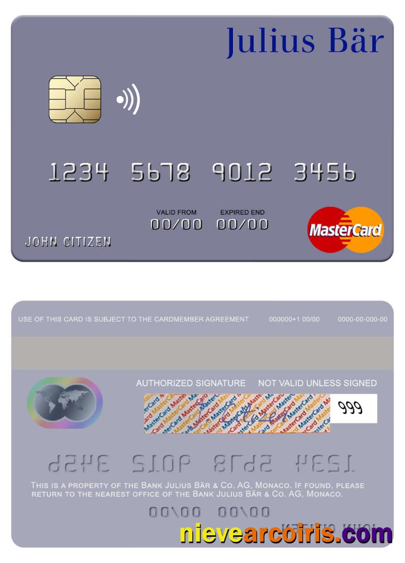 Monaco Bank Julius Bär & Co. AG Mastercard Photolook