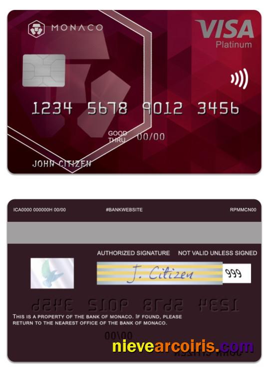 Monaco Bank Of Monaco Visa Platinum Card Preview