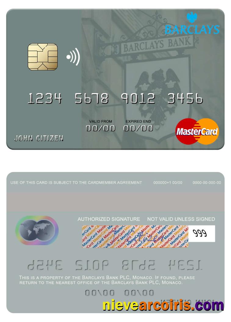 Monaco Barclays Bank PLC Mastercard Preview
