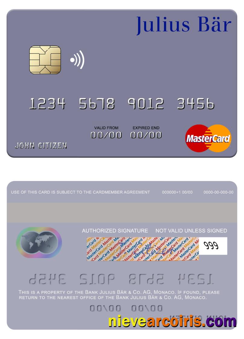 Monaco Julius Bär & Co. AG Bank Mastercard Preview