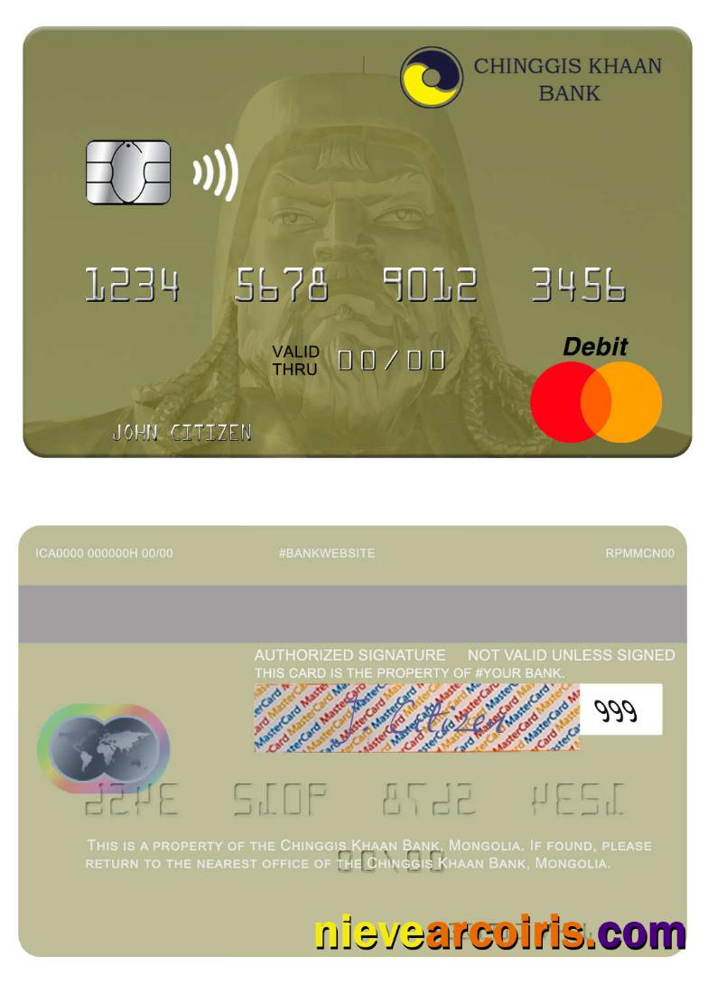 Mongolia Chinggis Khaan Bank Mastercard Photolook