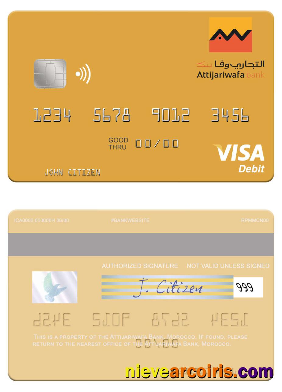 Morocco Attijariwafa Bank Visa Debit Card Photolook
