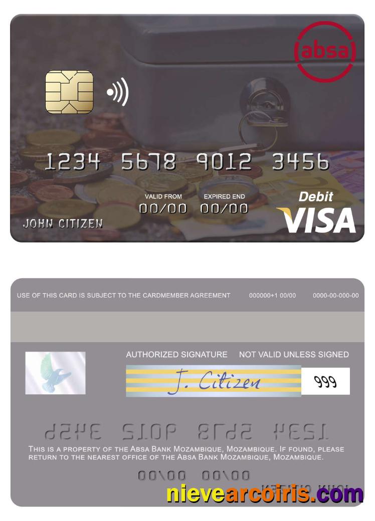 Mozambique Absa Bank Mozambique Visa Debit Card Preview
