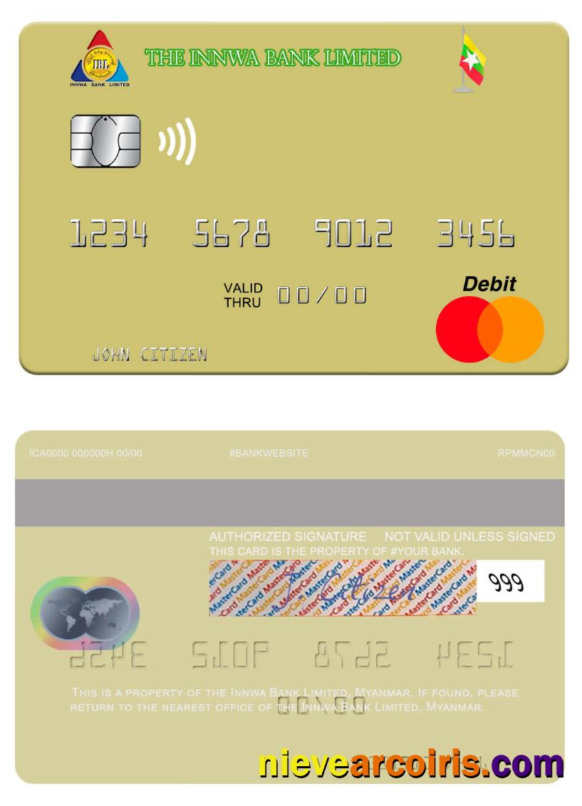 Myanmar Innwa Bank Limited Mastercard Template
