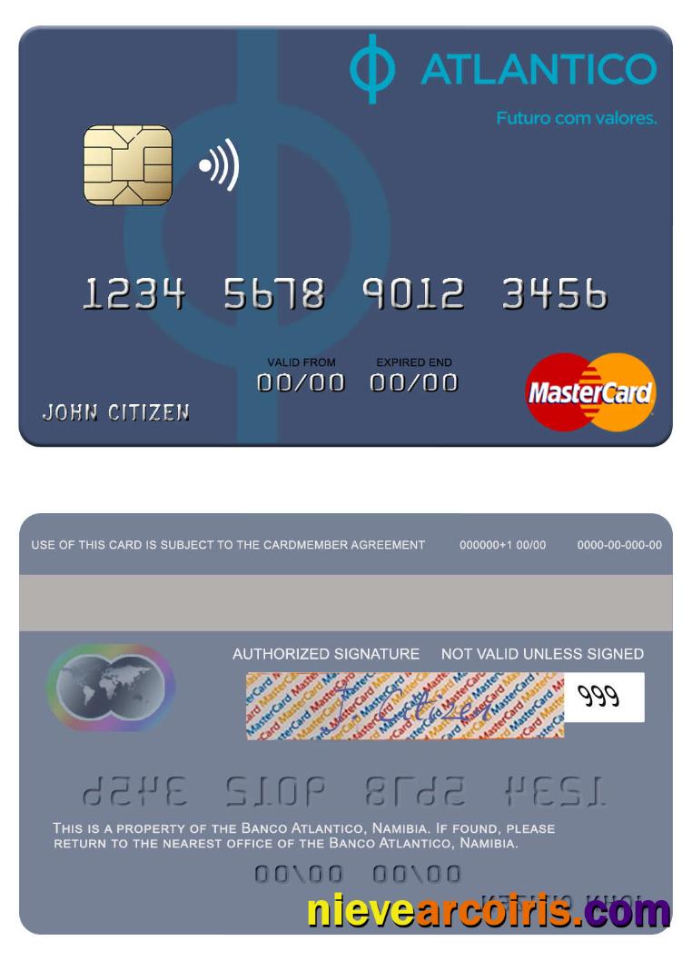 Namibia Banco Atlantico Mastercard Template