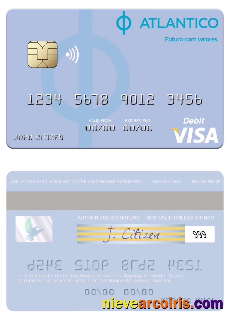 Namibia Banco Atlantico Visa Debit Card Preview