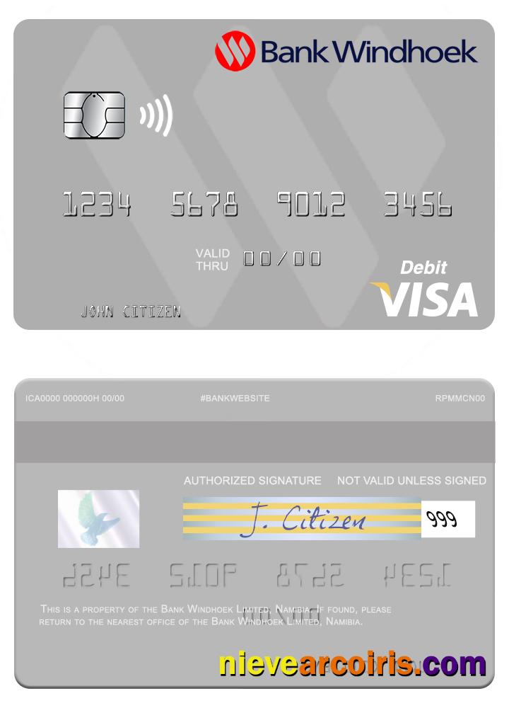 Namibia Bank Windhoek Limited Visa Debit Card Sample