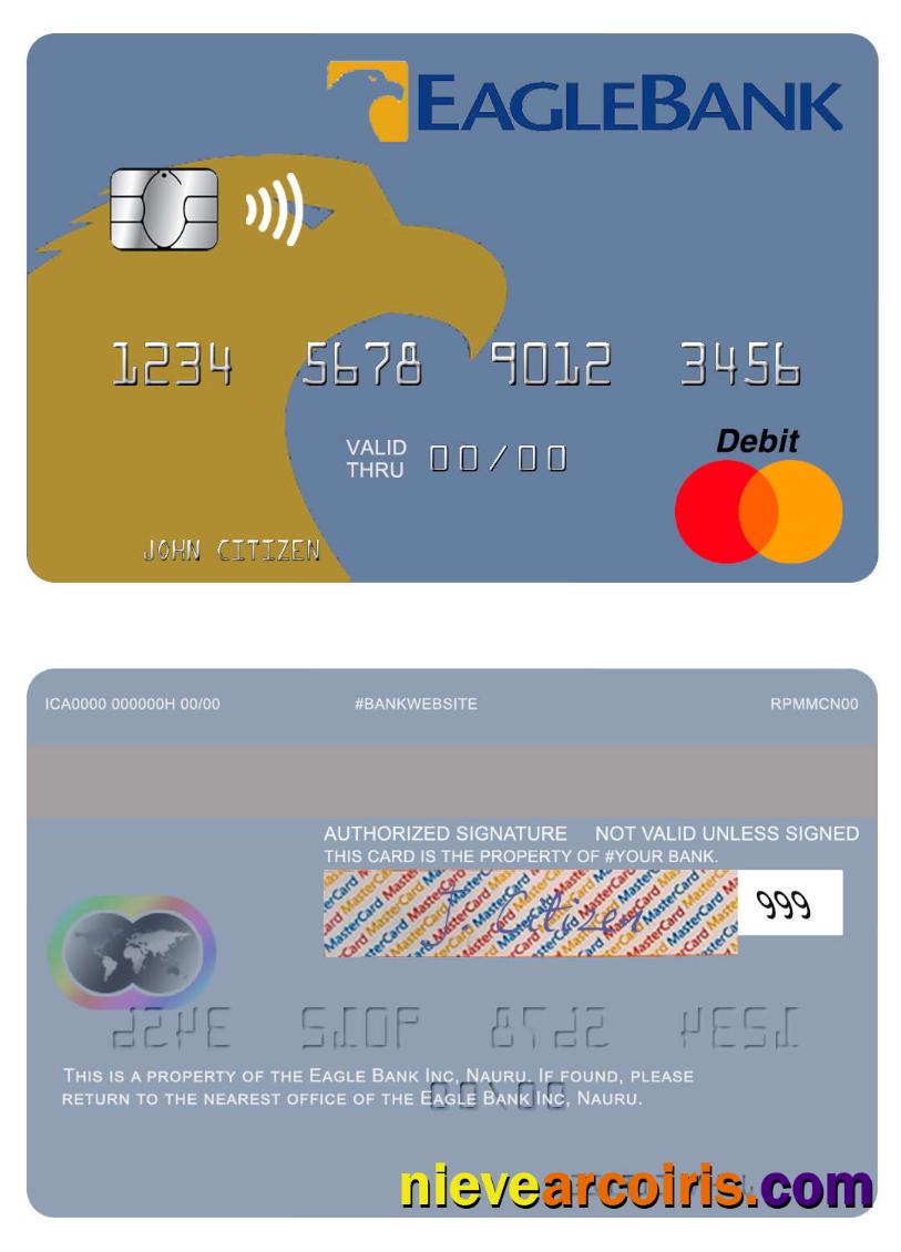 Nauru Eagle Bank Inc Mastercard Template