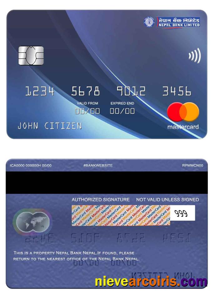 Nepal Bank Nepal Mastercard Sample