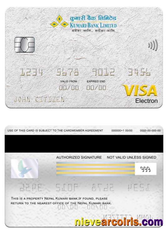 Nepal Kumari Bank Visa Electron Card Photolook
