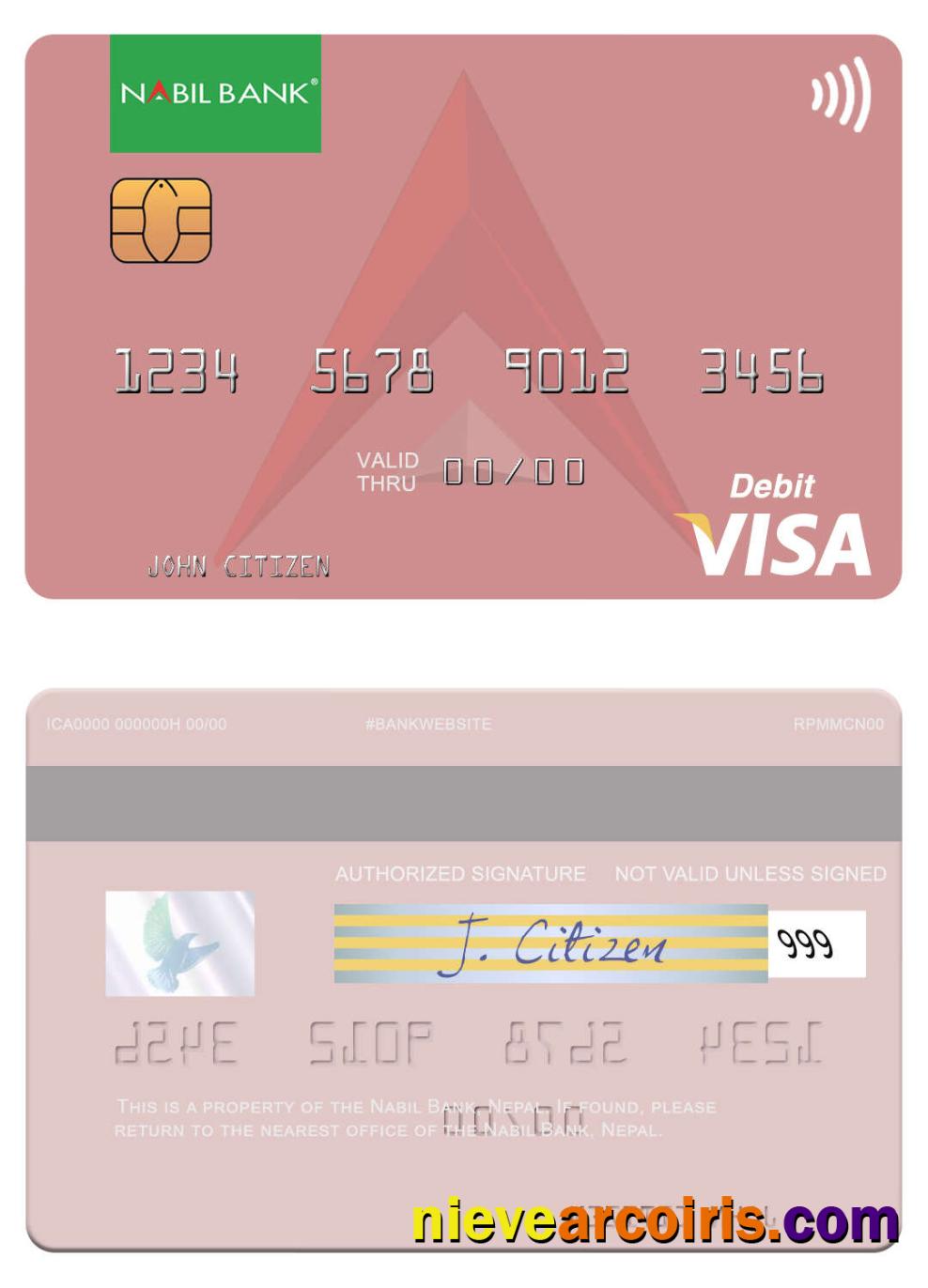 Nepal Nabil Bank Visa Debit Card Photolook