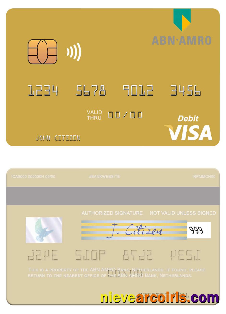 Netherlands ABN AMRO Bank Visa Debit Card Photolook