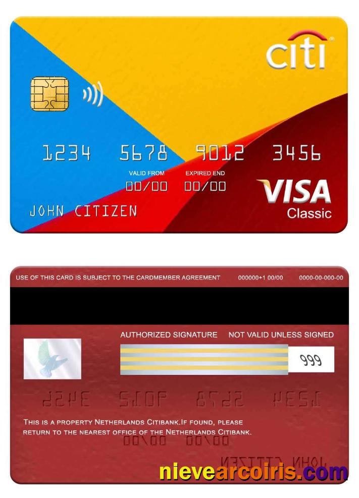 Netherlands Citibank Visa Classic Card Preview