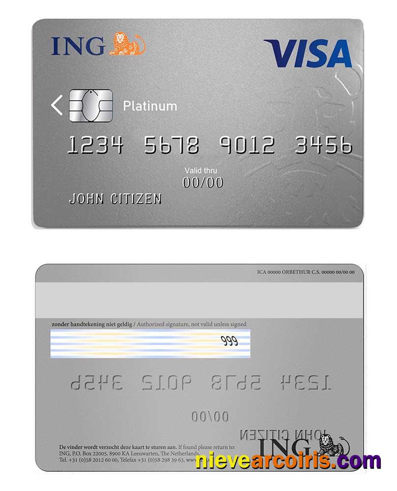 Netherlands ING Bank Visa Card Photolook