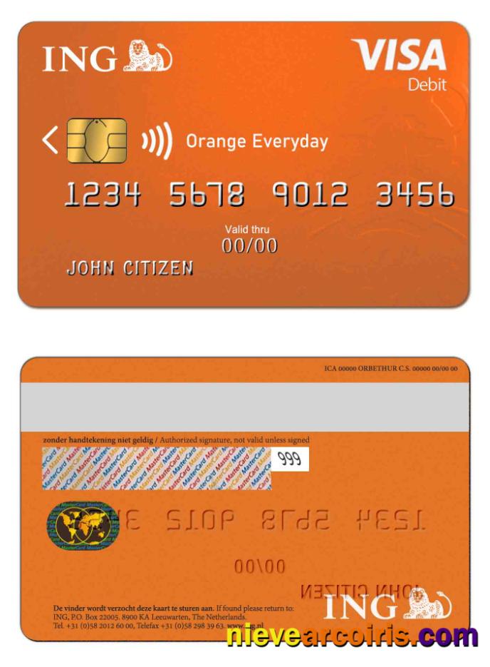 Netherlands ING Orange VISA Template