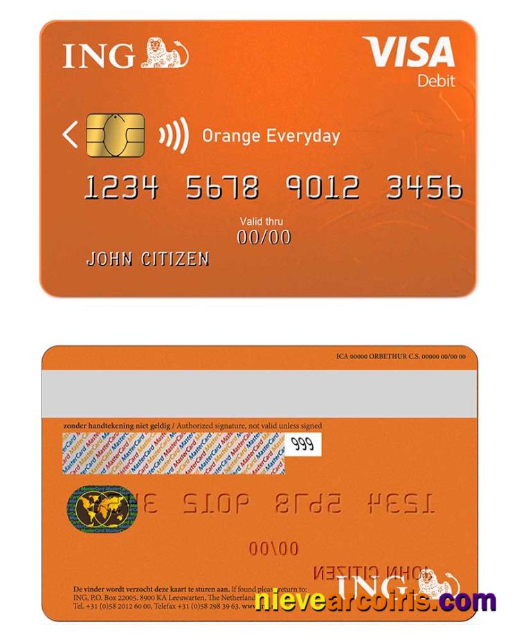Netherlands ING Orange Visa Card Photolook